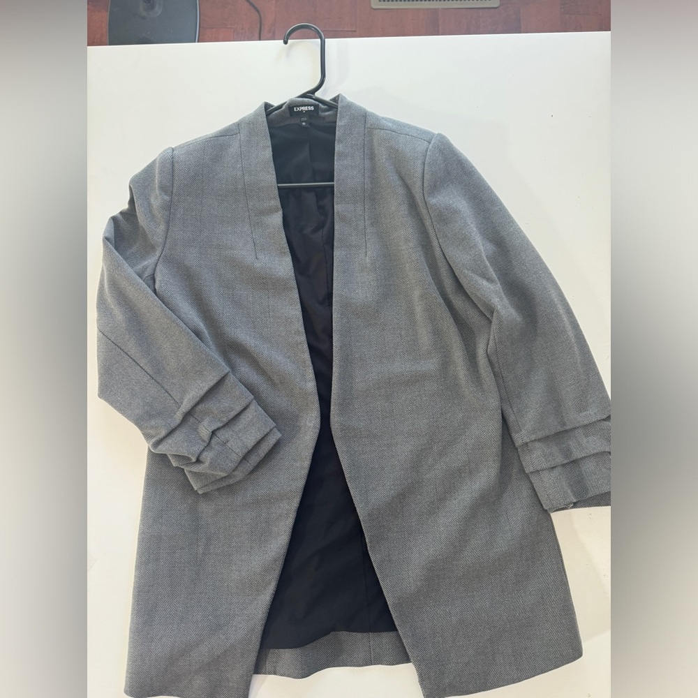 Express Women's Gray Open-Front Blazer Jacket